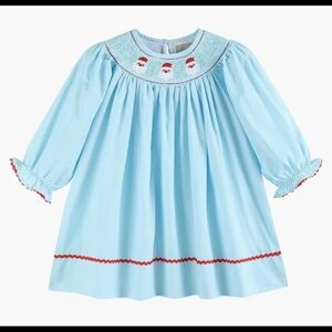 Lil Cactus Christmas Santa Holiday Smocked Dress